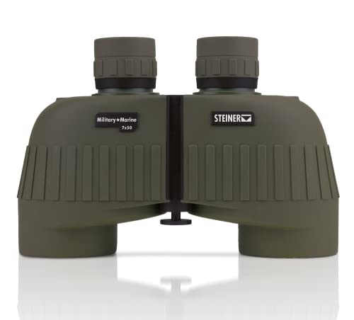 Steiner Military-Marine Series Binoculars, Lightweight Tactical Precision Optics for Any Situation, Waterproof, Green, 7x50