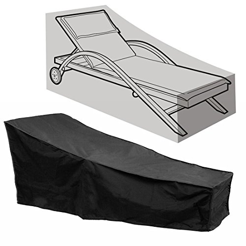 Comfysail Sun Lounger Cover Waterproof Sunbed Cover Outdoor Garden Patio Furniture with a Storage Bag,Black,208x76x41/79cm