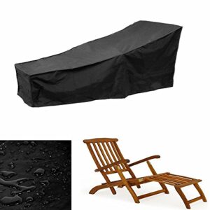 Comfysail Sun Lounger Cover Waterproof Sunbed Cover Outdoor Garden Patio Furniture with a Storage Bag,Black,208x76x41/79cm