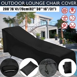 Comfysail Sun Lounger Cover Waterproof Sunbed Cover Outdoor Garden Patio Furniture with a Storage Bag,Black,208x76x41/79cm