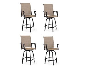 phi villa patio swivel bar stools outdoor swivel 2 bar height chair patio furniture set, (set of 4)