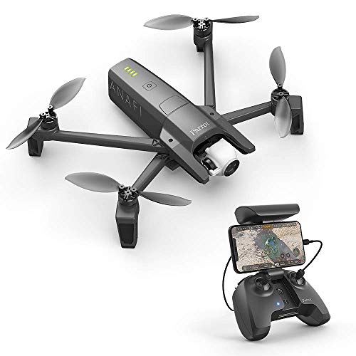 Parrot PF728000 ANAFI Drone, Foldable Quadcopter Drone with 4K HDR Camera, Compact, Silent & Autonomous, Realize your shots with a 180° vertical swivel camera, Dark Grey