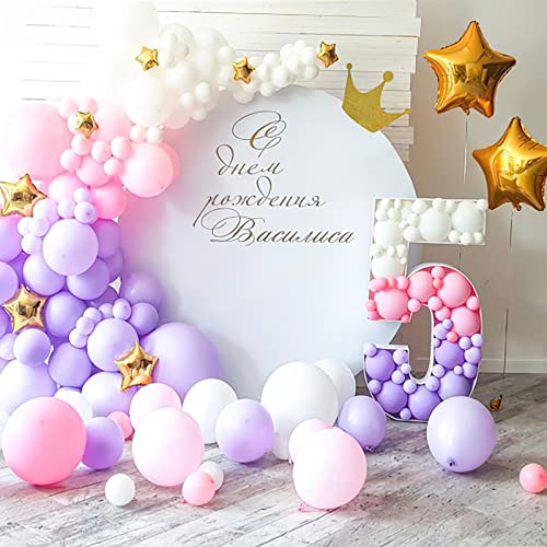 HELAKU White Round Backdrop Cover - 7.2x7.2ft White Circle Backdrop with 2 Backdrop Clips Round Backdrop Background Cover for Birthday Party Baby Shower Wedding Decorations