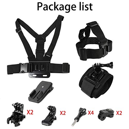 Accessories Kit for Insta360 One X3/X2/X, One R, X and GoPro Hero 9,New Quick Release Head Strap Mount + Chest Mount Harness + Backpack Clip Holder + 360°Rotating Wrist Strap