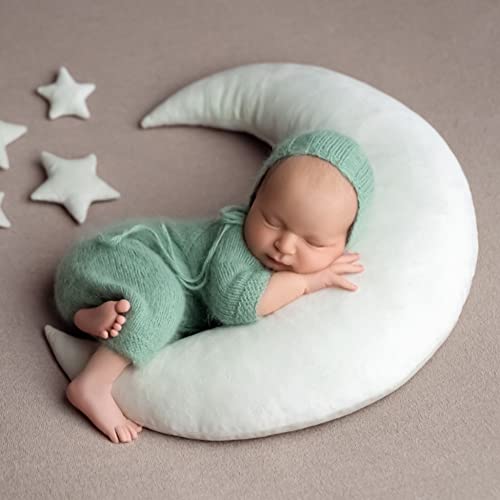 IGMaryBox Baby Moon Star Pillow Newborn Posing Pillow Newborn Photography Prop Newborn Photography Posing Pillows Newborn Photography Props Set (White)