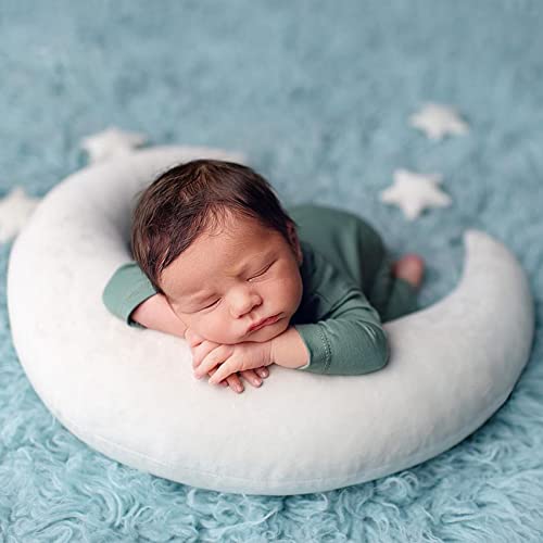 IGMaryBox Baby Moon Star Pillow Newborn Posing Pillow Newborn Photography Prop Newborn Photography Posing Pillows Newborn Photography Props Set (White)