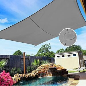 POYDOO Waterproof Sun Shade Sail 10'x 13' Rectangle 98% UV Resistant Canopy Awning Shelter for Outdoor Patio Garden Backyard Carport,Dark Gray