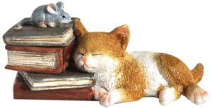 top collection enchanted story garden kitten napping on books trinket box and ring holder outdoor decor