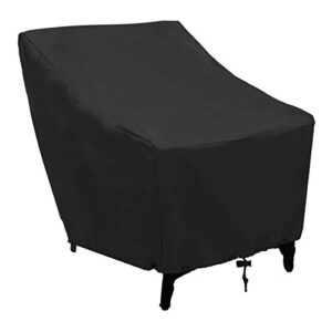 outdoor waterproof chair cover, mayhour balck heavy duty lounge deep seat cover,large patio furniture protection for backyard,veranda,lawn,all weather rain uv dust rip resistant material (1pcs), black