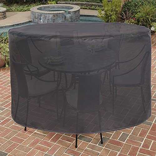 BAOFI Garden Furniture Covers Waterproof 24x24in, Patio Furniture Cover Round, Table Covers 420D Oxford Fabric Windproof Dust Proof Rip Proof for Outdoor Dining Table and Chairs