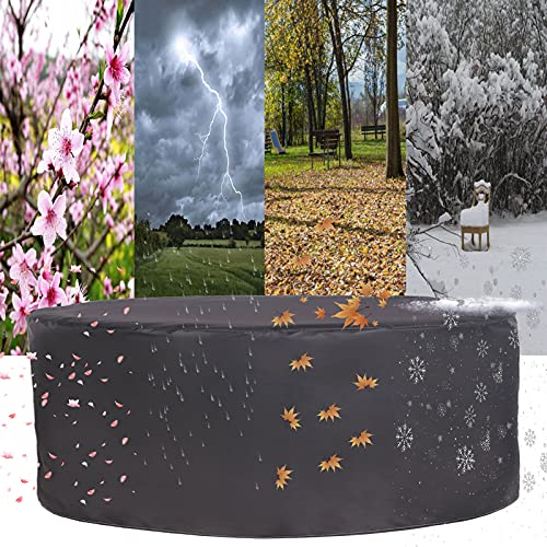 BAOFI Garden Furniture Covers Waterproof 24x24in, Patio Furniture Cover Round, Table Covers 420D Oxford Fabric Windproof Dust Proof Rip Proof for Outdoor Dining Table and Chairs