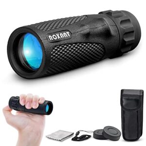 roxant viper monocular telescope – 10×25 high definition weatherproof pocket telescope with hand grip & bak4 prism – with compact monocular, case, wrist strap, etc. monoculars for adults high powered