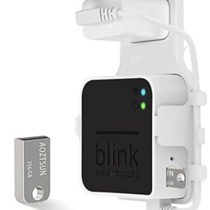 256GB USB Flash Drive and Outlet Wall Mount for Blink Sync Module 2, Save Space and Easy Move Mount Bracket Holder for Blink Outdoor Indoor Security Camera (Blink Sync Module 2 is NOT Included)