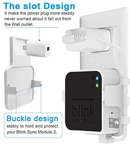 256GB USB Flash Drive and Outlet Wall Mount for Blink Sync Module 2, Save Space and Easy Move Mount Bracket Holder for Blink Outdoor Indoor Security Camera (Blink Sync Module 2 is NOT Included)