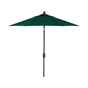 9-foot treasure garden (model 920) push button-tilt market umbrella with bronze frame and obravia2 fabric: forest green