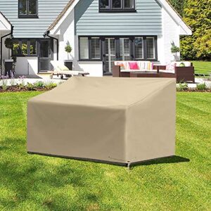 SunPatio Outdoor Sofa Cover 60 Inch, Heavy Duty Bench Covers, Patio Furniture Cover with Waterproof Sealed Seam, All Weather Protection, Beige