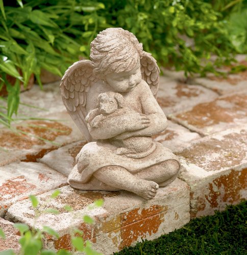 Grasslands Road Cherub with Dog, 7-Inch, Gift Boxed