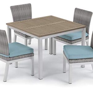 Oxford Garden Argento TVWSCR2IB Side Chair − Resin Wicker Oxford Garden Argento - Ice Blue Cushion - Set of 2