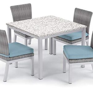 Oxford Garden Argento TVWSCR2IB Side Chair − Resin Wicker Oxford Garden Argento - Ice Blue Cushion - Set of 2