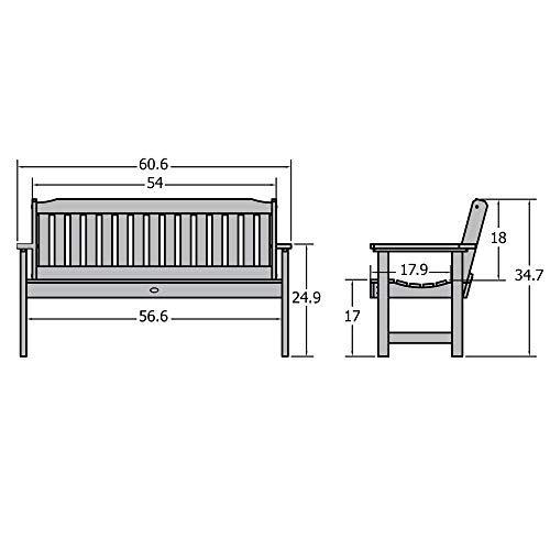 Highwood AD-BENW1-WHE Lehigh Garden Bench, 5 Feet, White