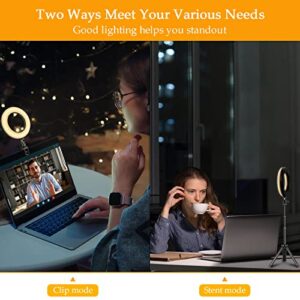 Selfie Ring Light with Stand,Video Conference Lighting,3 Dimmable Color and 10 Brightness Level Easy to Use Suitable for Webcam Lighting/Remote Working