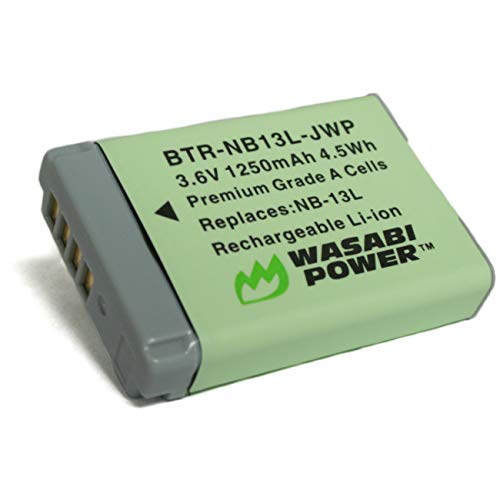 Wasabi Power NB-13L Battery for Canon PowerShot G1 X Mark III, G5 X, G7 X, G7 X Mark II, G9 X, G9 X Mark II, SX620 HS, SX720 HS, SX730 HS, SX740 HS