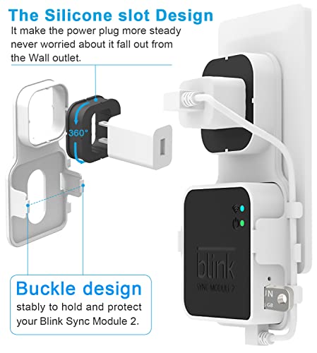 256GB USB Flash Drive and Outlet Wall Mount for Blink Sync Module 2, Save Space and Easy Move Mount Bracket Holder for Blink Outdoor Indoor Security Camera (Blink Sync Module 2 is NOT Included)