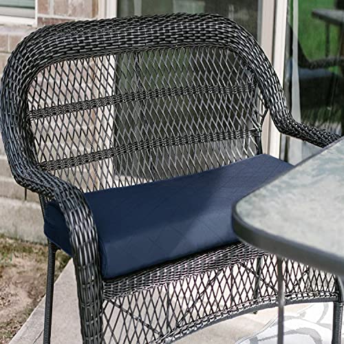 Classic Accessories Montlake FadeSafe Water-Resistant 42 x 18 x 3 Inch Outdoor Quilted Bench Cushion, Patio Furniture Swing Cushion, Navy, Patio Loveseat Cushion