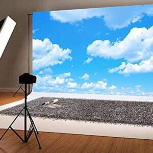 GYA 7x5ft Blue Sky White Clouds Photo Background Sunshine Sky Clouds Theme Photography Backdrop Photo Booth Wedding Party Decor Background Studio Props Vinyl