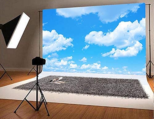 GYA 7x5ft Blue Sky White Clouds Photo Background Sunshine Sky Clouds Theme Photography Backdrop Photo Booth Wedding Party Decor Background Studio Props Vinyl