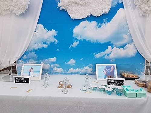 GYA 7x5ft Blue Sky White Clouds Photo Background Sunshine Sky Clouds Theme Photography Backdrop Photo Booth Wedding Party Decor Background Studio Props Vinyl