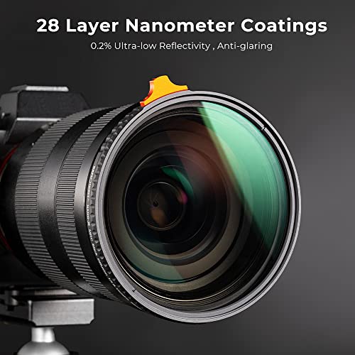 K&F Concept 82mm Putter Variable ND Filter ND2-ND400 (1-9 Stops) 28 Multi-Layer Coatings Import AGC Glass Adjustable Neutral Density Filter for Camera Lens (Nano-X Series)