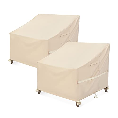 Slan Arrow Patio Chair Covers 2 Pack, Outdoor Lawn Furniture Covers, Waterproof Lounge Deep Seat Covers, 600D Heavy Duty Outdoor Chair Covers (32" W x 37" D x 36" H)