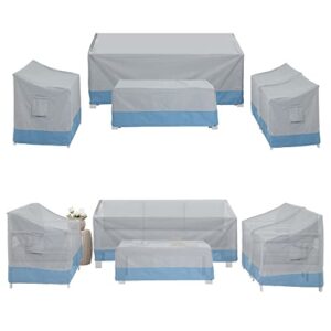 solaste patio furniture covers, 5-piece waterproof outdoor furniture covers set, heavy duty tear-resistant 600d oxford fabric patio sofa covers