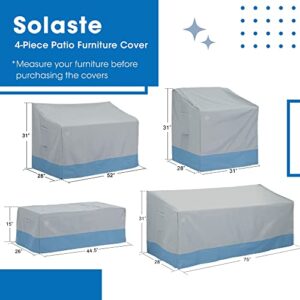 Solaste Patio Furniture Covers, 5-Piece Waterproof Outdoor Furniture Covers Set, Heavy Duty Tear-Resistant 600D Oxford Fabric Patio Sofa Covers