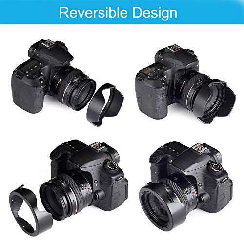 55mm Lens Hood Set Compatible with Nikon D3400 D3500 D5500 D5600 D7500 DSLR Camera with AF-P DX 18-55mm f/3.5-5.6G VR Lens, Collapsible Rubber Hood + Reversible Tulip Flower Hood + Lens Cap