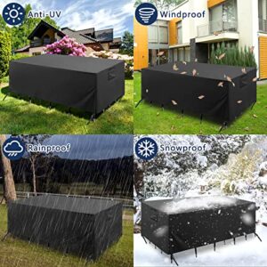 Outdoor Furniture Cover Waterproof Rectangle Patio Table Chair Cover Durable Outdoor Sectional Sofa Set Covers with 4 Windproof Buckles, Anti-UV, Black 70"x47"x29"