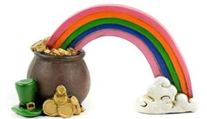 miabe miniature fairy garden accessoriessupplies for rainbow and pot of gold 1pc mi 55806 irish for garden, patio, deck, porch, terrarium, dollhouse – yard art decoration.
