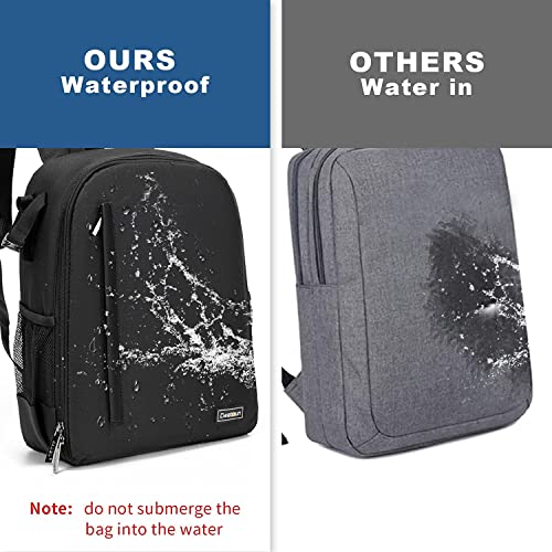 Cwatcun Camera Backpack Bag Professional for SLR DSLR Mirrorless Camera Waterproof Camera Case Compatible with Sony Canon Nikon Camera and Lens Tripod Accessories (Ⅱ Small Black)