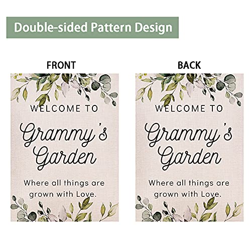 Grandma Gift Garden Flag Vertical Double Sized, Nana Gift Summer Holiday Yard Flag Outdoor Decoration 12.5 x 18 Inch