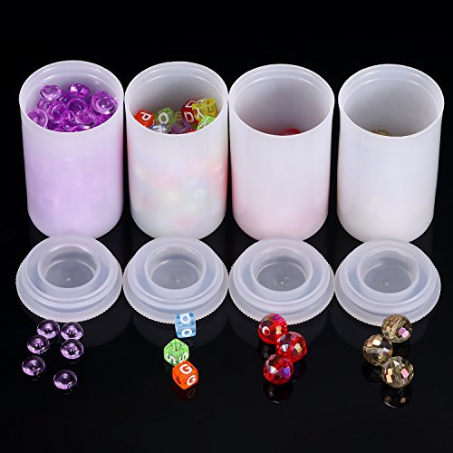 30 Pieces Plastic Film Canister Holder, 35 mm Empty Camera Reel Containers, Storage Containers Case with Lids for Storing Small Accessories, Film, Keys, Coins, Art Beads (White)