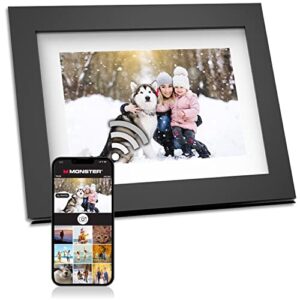 monster smart home 16 gb digital photo frame, high definition 1280p smart picture frame- 8 inch