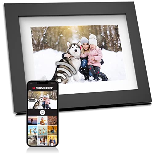 Monster Smart Home 16 GB Digital Photo Frame, High Definition 1280p Smart Picture Frame- 8 inch