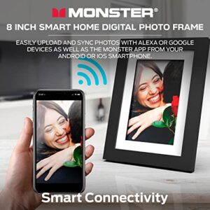 Monster Smart Home 16 GB Digital Photo Frame, High Definition 1280p Smart Picture Frame- 8 inch