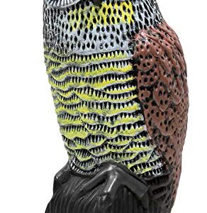 Galashield Owl Decoy | Plastic Owls to Scare Birds Away with Solar Powered LED Eyes | Owl Statue for Garden & Outdoors