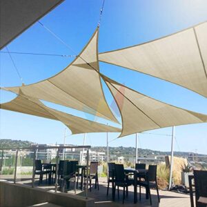 Windscreen4less Equilateral Triangle Sun Shade Sail Canopy 12' x 12' x 12' in Beige with Commercial Grade for Patio Lawn Garden Outdoor Facility and Activities - Customized