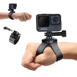telesin upgraded wrist strap, 360 rotation arm plam ankle mount band holder cycling mount for gopro max hero 11 10 9 8 7 6 5 insta360 one r x2 go2 dji osmo action 2 camera accessories