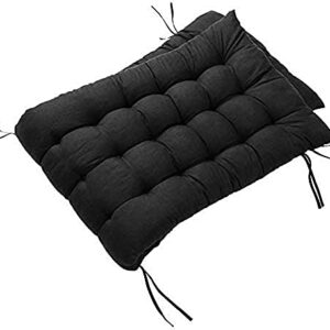 WanJing Outdoor BenchSettee Cushion with Ties,Cotton Garden Furniture Loveseat Cushion Patio Non-Slip Lounger Chair Back Cushion,Bench Pallet Couch Outdoor Cushion,Washable, C Black, 48x20 inch