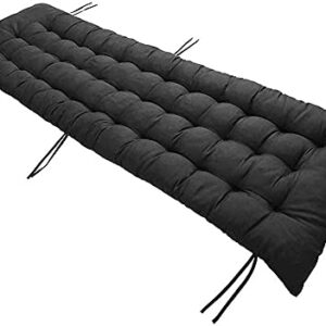 WanJing Outdoor BenchSettee Cushion with Ties,Cotton Garden Furniture Loveseat Cushion Patio Non-Slip Lounger Chair Back Cushion,Bench Pallet Couch Outdoor Cushion,Washable, C Black, 48x20 inch