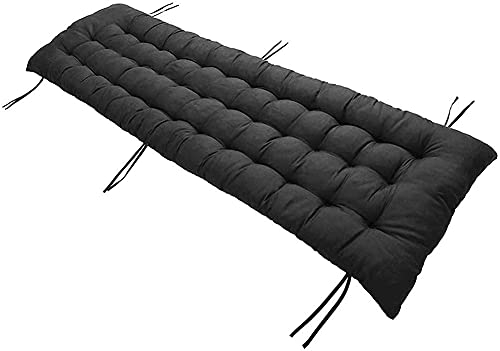 WanJing Outdoor BenchSettee Cushion with Ties,Cotton Garden Furniture Loveseat Cushion Patio Non-Slip Lounger Chair Back Cushion,Bench Pallet Couch Outdoor Cushion,Washable, C Black, 48x20 inch